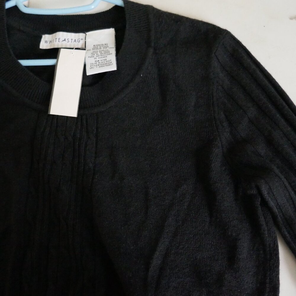 NEW White Stag super soft crew neck black sweater size S